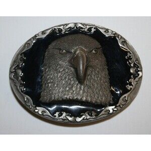 Vintage Black 3D Eagle Biker Motorcycle Solid Heavy Western Belt Buckle MINTY